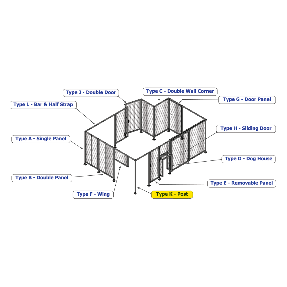 K3-2135-ZFA GUARDING POST 90 MM WIDE X 90 MM DEEP X 2135 MM TALL